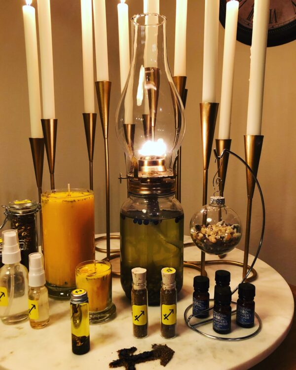 Jupiter in Sagittarius Oil Lamp