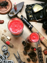 Mars in Scorpio Altarscape Main Candles Powder Incense