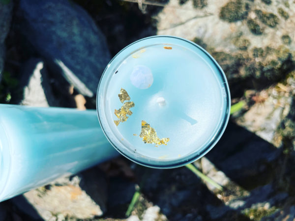 Deneb Algedi II candle top gold chalcedony Deneb Algedi II candle top gold chalcedony