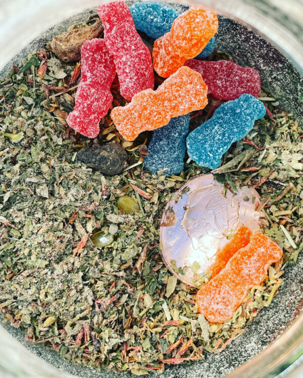 Mercury in Gemini sour patch kids coin oil