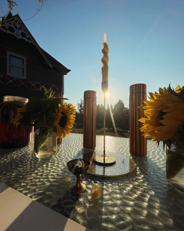 Golden Sol Sun in Leo Sphere and Sundry Altar Candle Sun Water Bottles Golden Sol Sun in Leo Sphere and Sundry Altar Candle Sun Water Bottles