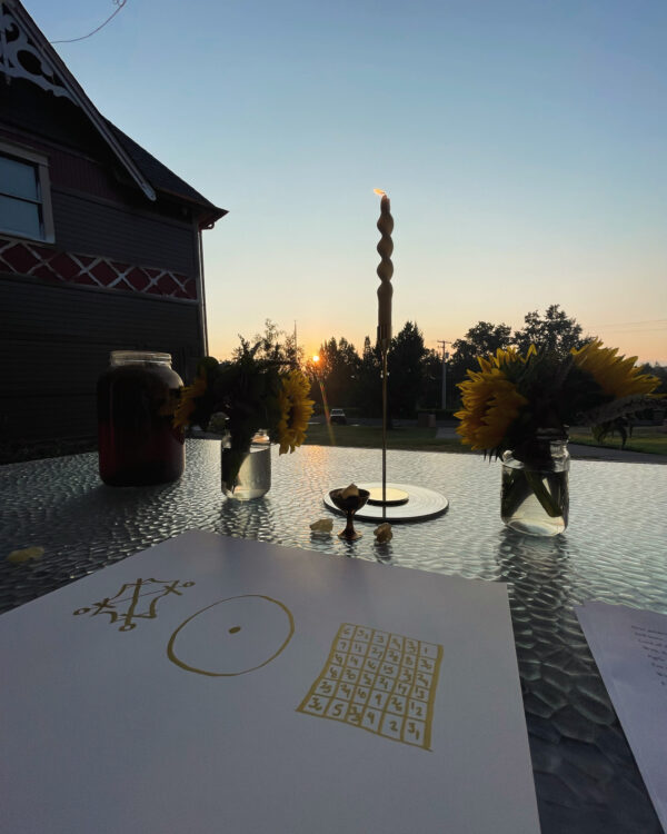 Golden Sol Sun in Leo Sphere and Sundry Altar sunrise