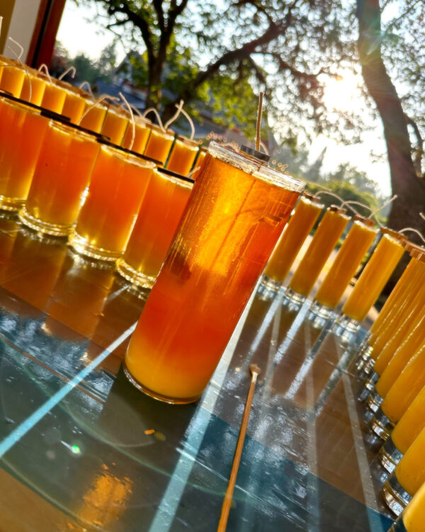 Golden Sol Sun in Leo Sphere and Sundry Candle golden