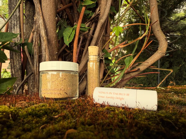 Venus in Taurus Earthly Delights Talismanic Materia Chapstick Incense Powder Wide Main